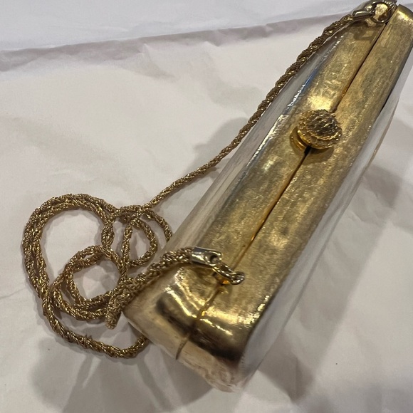 Vintage Italy made Gold and Silver Metallic Clutch - Picture 8 of 16